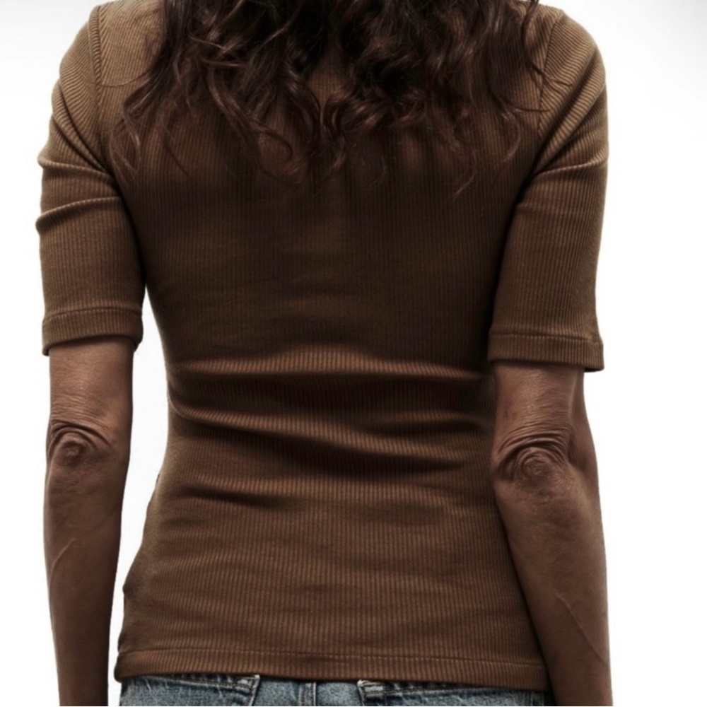 NEW CITIZENS OF HUMANITY BROWN RIBBED TOP - Picture 6 of 8